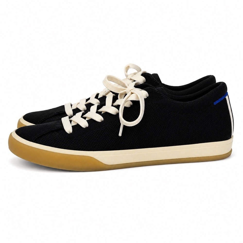 Rothy's The Lace Up Sneaker Women's US 8 Black Knit Soft Flexible Comfort Flats - Picture 2 of 14